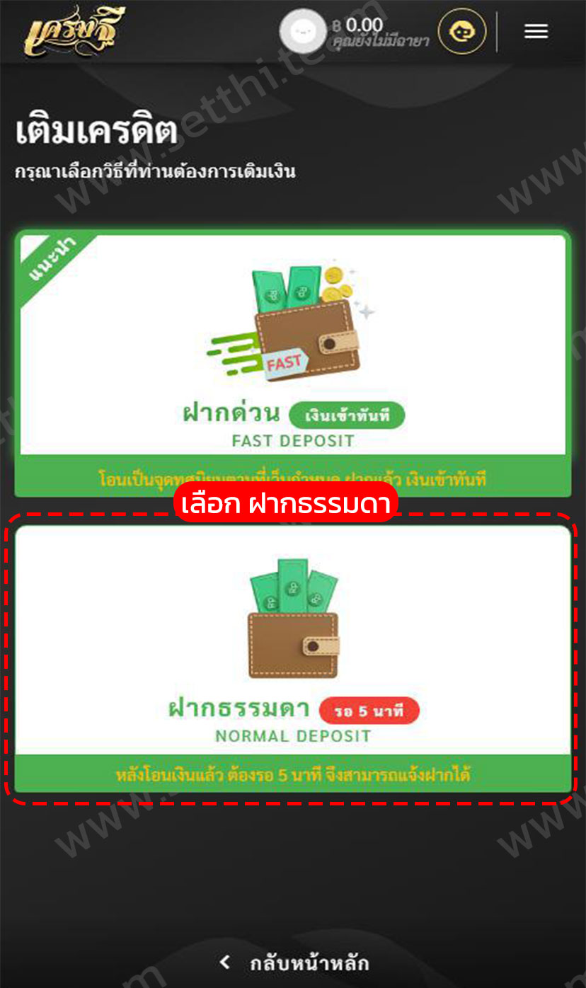 ฝากเงินธรรมดา